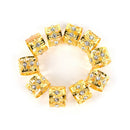 10Pcs Braiding Hair Rings Dreadlock Marley Braids Beads Clips Cuffs Rhineston Ew