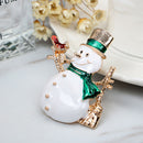 Fashion Christmas Snowman Shape Brooch Pin Dress Scarf Handbag Accessory Del