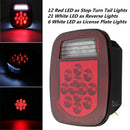 1X(1pcs Universal Red+White 39 Led Stop Brake Turn Tail Combination Light F