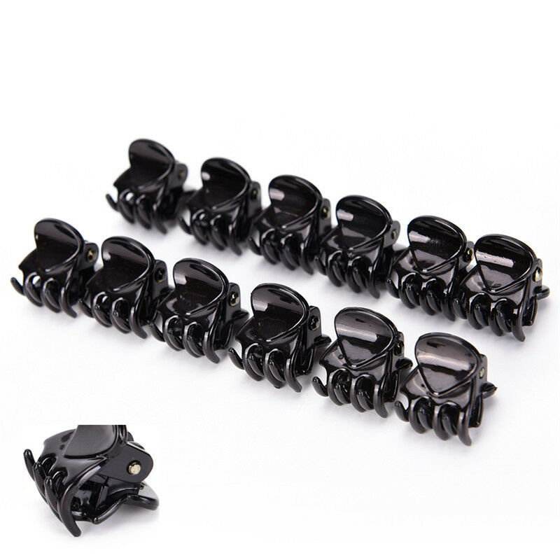 Fashion Women Girls 12pcs Black Plastic Mini Hairpin 6 Claws Hair Clip Clamp  Gn