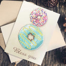 DIY Diamond Painting Greeting Card Doughnut Print Birthday Valentine Bless Gift