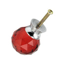 2pcs Crystal Glass Door Knobs Drawer Cabinet Furniture Kitchen Handle - red R4Q6