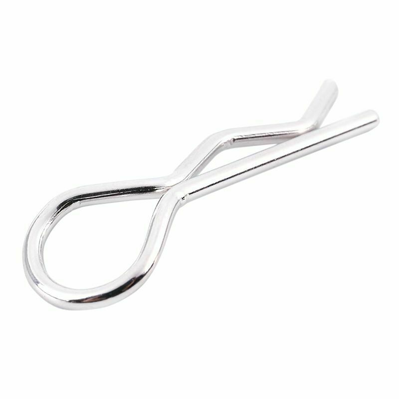 100pcs Universal 1/10th Scale Bend Body Clips Pins Metal For 1/10 HSP car G5N4