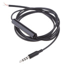 3.5mm DIY Earphone Audio Cable with Mic Volume Control Headphone Wire Black