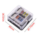6 Way With Ground Fuse Box Waterproof Holder Protection Cover Car Auto Truck