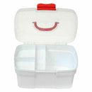 White 2 Layers Health Pill Medicine Chest First Aid Case H3J9 Hold Box C3F5 F9N8
