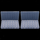 2 Packs 28 Slots Transparent Clear Storage Box with Caps Lid Design Clear