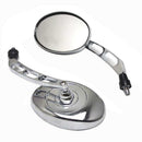 Pair Motorcycles Adjustable Round Side Rearview Mirrors for Universal Harely