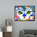 5D DIY Diamond Painting Kits Animal Full Round Drill Picture (B2507 Cat)