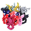 10Pcs Girl Rabbit Ear Hair Tie Bands Korean Style Polka Dot Ponytail Holder Fine