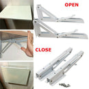 2Pcs Triangular Folding Bracket Metal Release Catch Support Bench Table Fol