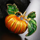 Enamel Pumpkin Brooch Pin Banquet Badge Suits Shirt Collar Pin Jewelry Gift FT