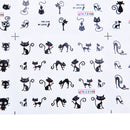 Nail Art Stickers Cat Kitten UV Gel Polish Tips DIY Manicure Decals ME