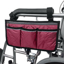 Universal Wheelchair Side Bag Pouch Storage Accessory Phone Holder Wine Red