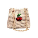 Bohemia Straw Bags Women Shoulder Bag Messenger Rattan Bags Cherry Embroide