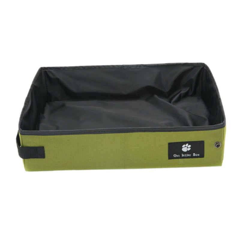 Pet Cat Litter Waterproof Box Kitty Toilet Seat Collapsible Toilet Green S