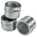 16 Pack Stainless Steel Magnetic Multi-Purpose Spice Storage Tins, Clear To