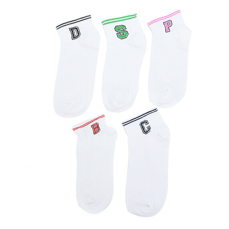 Women Paragraph letter Comfo rtable Cotton Sock Slippers Short Ankle Socks OZ