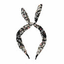 Lady Sweet Bowknot Ribbon Hair Accessory Headband--Floral with Black Bottom