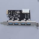 5 Gbps PCI Express to USB 3.0 Hub Splitter Card External Expansion, 4 Ports for