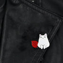 Cartoon Cute Cat Pins Enamel Brooch Shirt Jacket Ornament Jewelry Gift (2) A