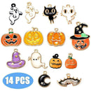 14X Multicolors Mixed Halloween Series Enamel Charms Pendant Jewelry Findings.
