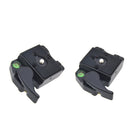 2xBlack Aluminum Alloy Quick Release QR Plate Adapter with 1/4''-3/8'' Screw and