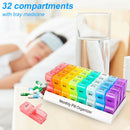 Case 32 Compartments Tablets Storage Vitamins AM PM One Month Pill Box Everyday