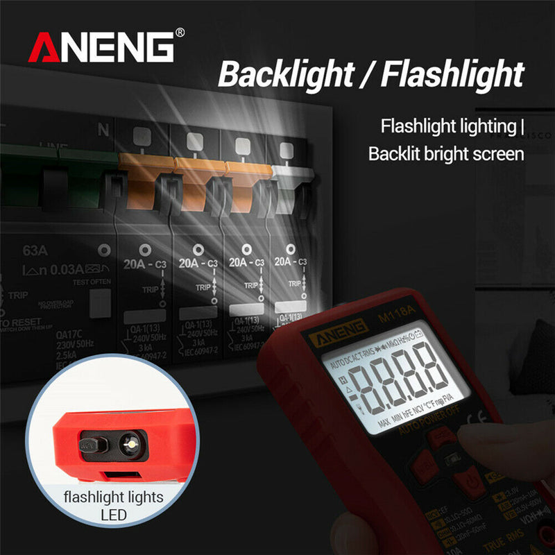 M118A Digital Multimeter True RMS AC/DC Voltage Current Meter NCV Tester