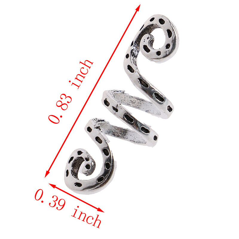 5Pc/Set Alloy Spiral Hair Braiding Dreadlock Beads`Jewelry Rings Cuffs Tube Clip
