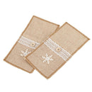 5 Pcs Set Christmas Burlap Lace Cutlery Pouch Rustic Wedding Tableware Knif