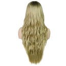 Beauty Synthetic Long Wavy Wig For Woman Wig Brown Black Heat Resistant Fib B6Y5