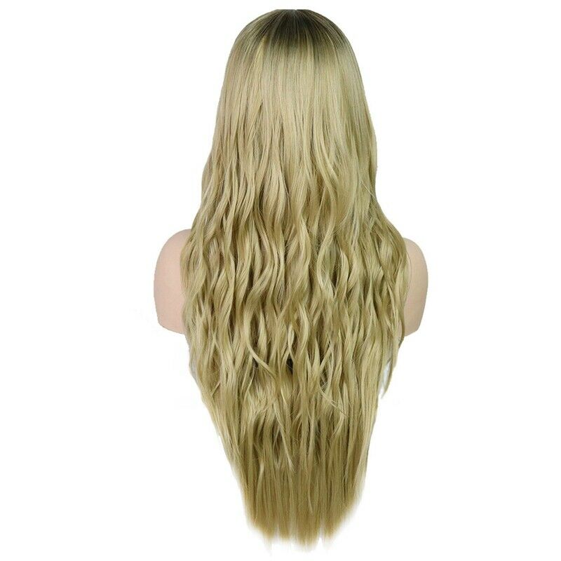 Beauty Synthetic Long Wavy Wig For Woman Wig Brown Black Heat Resistant Fib B6Y5
