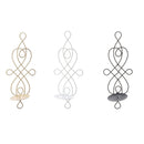 Wrought Iron Wall Mounted Sconce Candle Holder Tea Light Candlestick White