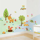 Cute Cartoon Wall Stickers Baby Kids Room Decor Cute Zoo Animals Nursery Decals/