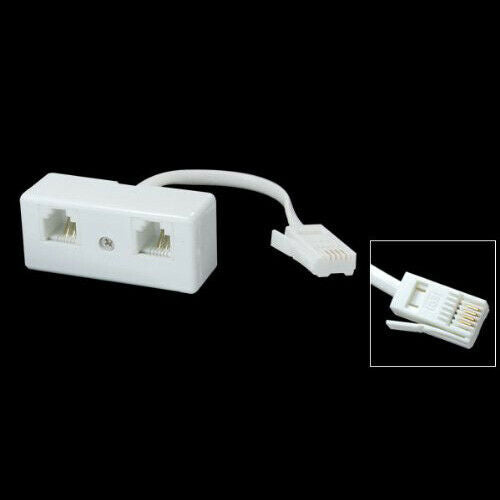 Telephone UK BT Plug to Dual RJ11 Secondary Adapter K1L2