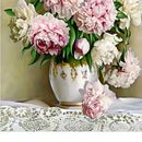 Decorative 5D Frameless Diamond Painting Pink Flower & Vase Home Shop Decor