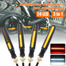 4Pcs Motorcycle Sequential Flowing LED Turn Signal Indicator + DRL + Stop LSEAU
