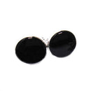 Men's Classic Round Tuxedo Shirt Studs Set and Cufflinks, with Black Center