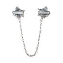 Alloy Rose Sweater Collar Clip Cardigan Clasp Duck Mouth Clip with Chain