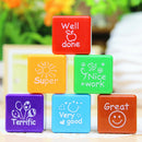 6Pcs/set Square Teacher's Stamp Teacher's Comment Stamp Water Stamp Pretty
