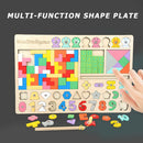 Wooden Digital Geometric Puzzle Tangram Board Kids Montessori Educational Toys