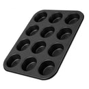 12 Cups Baking Mold Non Stick Cake Biscuit Dish Tray Carbon Steel Bakeware