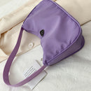 Women Nylon Totes Shoulder Bag Simple Female Street Zipper Handbag (Purple)