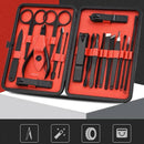 18Pcs Men Women Manicure Stainless Pedicure Care Tool Kit with Leather Case