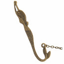 Bronze Tone Metal Key Mermaid Shaped Pendent Page Tag Bookmark Q1V2