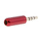 5Pcs 3.5mm 1/8" Male Jack Mini Red Audio Plug Male Stereo Adaptor DIY Soldering