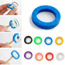 Newly 8X Bright Colors Hollow Silicone Key Cap Covers Topper Keyring Key Rings