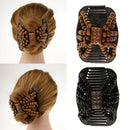 2x Stretchable Combs Women Girls Crystal Hair Decoration Double Clip Comb