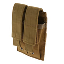Outdoor Double Pouch Bag Flashlight Holder Sports Travel Pouch Khaki
